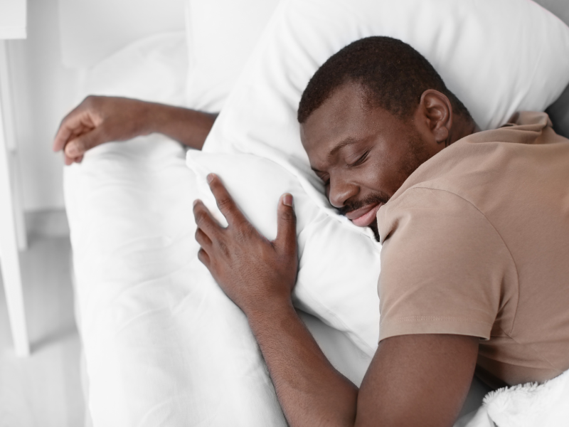 A man sleeping.